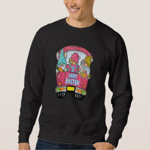 Cute Gnomes With Bunny Ears Egg Hunting Truck East Sweatshirt