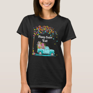 Cute Gnomes With Bunny Ears Egg Hunting Truck East T-Shirt