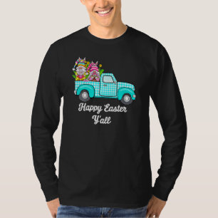Cute Gnomes With Bunny Ears Egg Hunting Truck East T-Shirt
