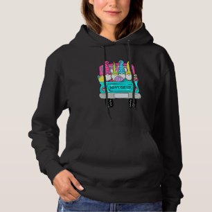 Cute Gnomes With Bunny Ears Egg Hunting Truck Happ Hoodie