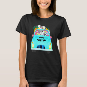 Cute gnomes with Bunny ears Egg Hunting Truck Happ T-Shirt