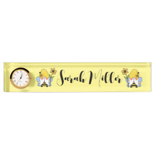Cute Gnomes with Sunflowers Nameplate