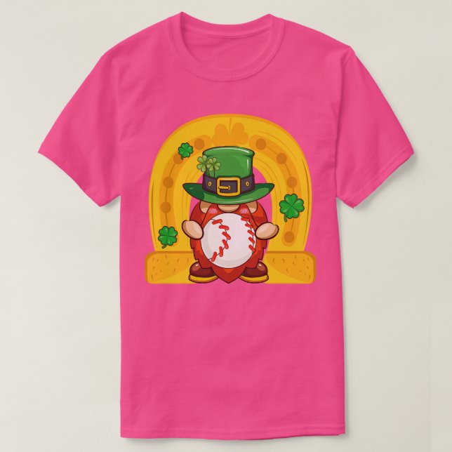 Cute Gnomies Happy St Patricks Day Funny Baseball T-Shirt (Design Front)