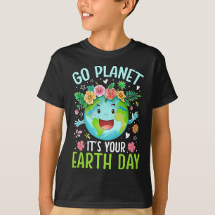 Cute Go Planet Its Your Earth Birthday Day Teacher T-Shirt