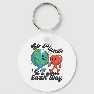 Cute Go Planet Its Your Earth Day 2025 Teacher Kid Key Ring