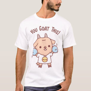 Cute Goat Cheerleader You Goat This Pun Funny T-Shirt