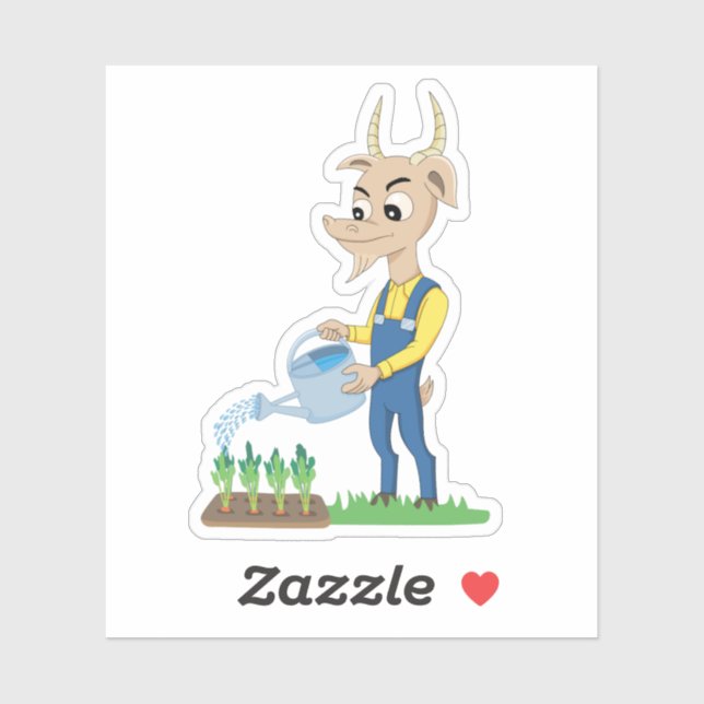 Cute goat Gardener cartoon (Sheet)