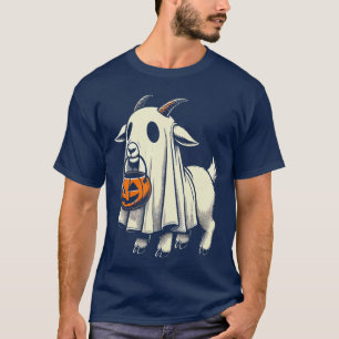 Cute Goat Ghost Pun Meme Trick or Treat Funny Hall T-Shirt