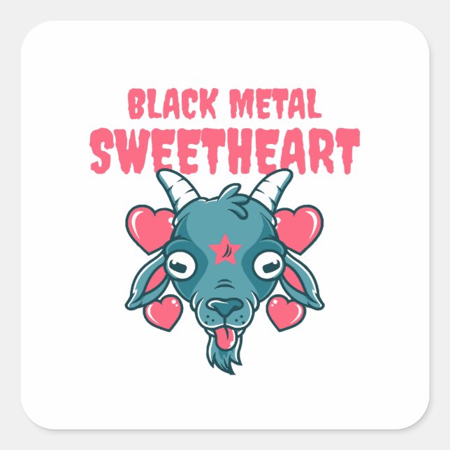  cute goat head baphomet square sticker (Front)