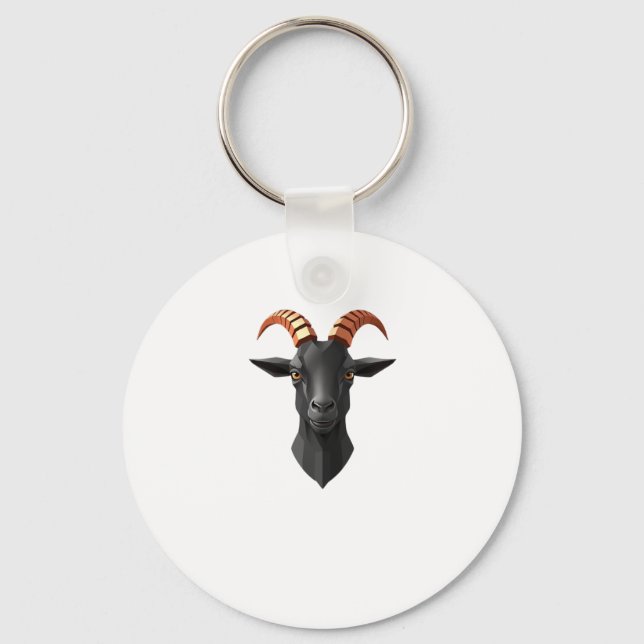 Cute Goat Hear 3d - Animals World Sticker  Key Ring (Front)