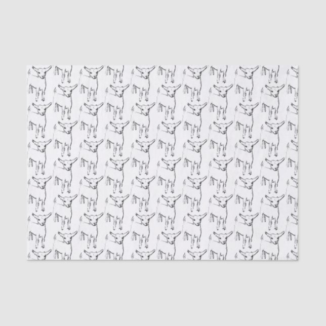 Cute Goat Kid Tissue Paper (Front)