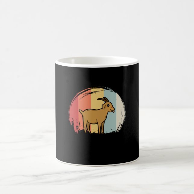 Cute Goat Retro Coffee Mug (Center)