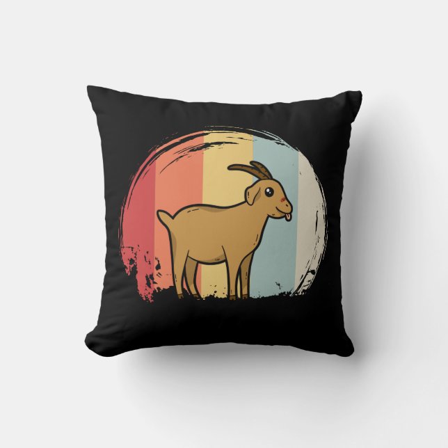 Cute Goat Retro Cushion (Front)