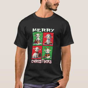 Cute Goat Santa Animals Lover Merry Christmas Tree T-Shirt