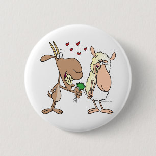 cute goat sheep love cartoon 6 cm round badge