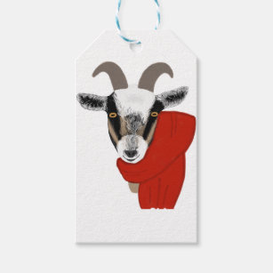 Cute Goat Wearing a Scarf Gift Tags