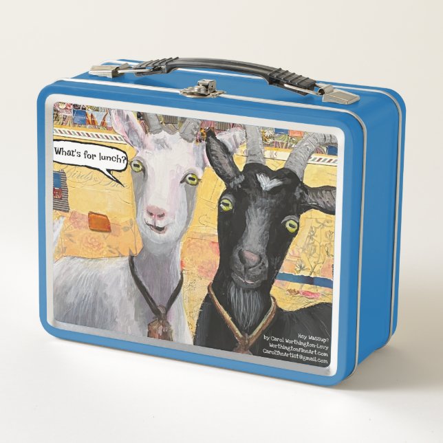 Cute Goats Art Metal Lunch Box (Front)