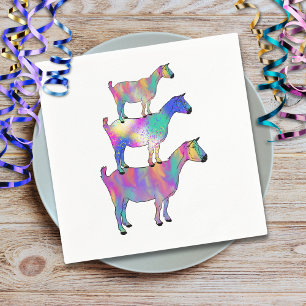 Cute Goats Colourful Farm Animal Art Napkin