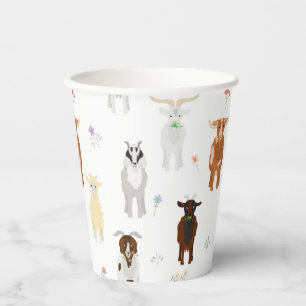 Cute Goats Farm Animals Paper Cups