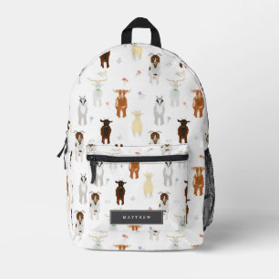 Cute Goats Farm Animals Printed Backpack