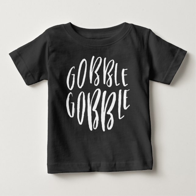Cute Gobble Gobble Kids' Thanksgiving T-Shirt (Front)