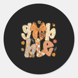Cute Gobble Gobble Turkey Pilgrim Little Boys Than Classic Round Sticker