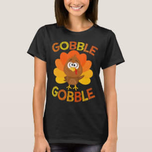 Cute Gobble Gobble Turkey Pilgrim Little Boys Than T-Shirt