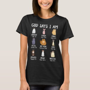 Cute God Says I Am Cat Lover Christian Faith Bible T-Shirt