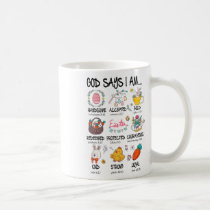 Cute God Says I Am Christian Jesus Happy Easter Da Coffee Mug