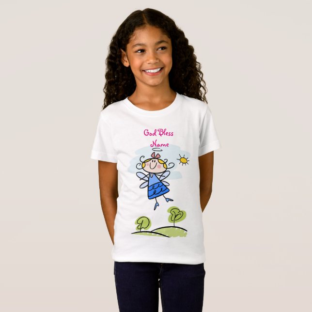 Cute Goddaughter Angel Personalised T-Shirt (Front Full)