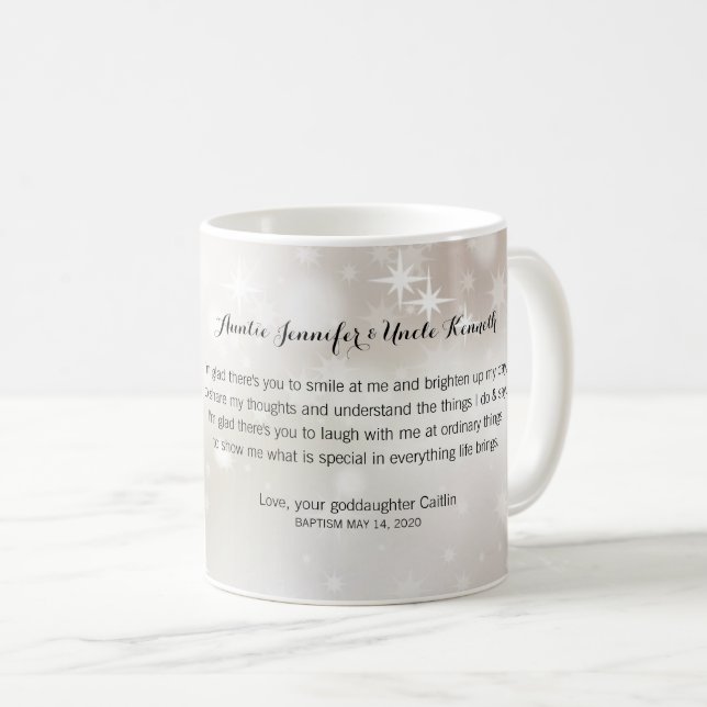 Cute Godparent Thank You Gift Photo Coffee Mug (Front Right)