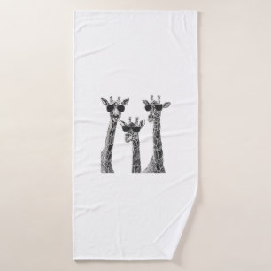 Cute Going To Be A Big Sister Giraffes Funny Girls Bath Towel