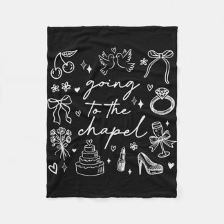 Cute Going To The Chapel Bride Bachelorette Fleece Blanket