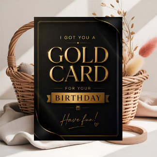 Cute Gold Birthday Gift Card