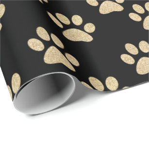 Pet paw print - pink wrapping paper