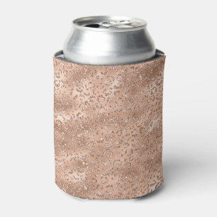 Cute Gold Cheetah Leopard Skin Print Pattern Can Cooler