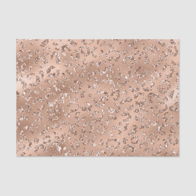 Cute Gold Cheetah Leopard Skin Print Pattern Tissue Paper (Front)
