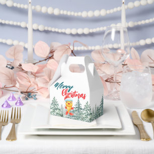 Cute gold fish sea Santa Xmas tree Merry Christmas Favour Box