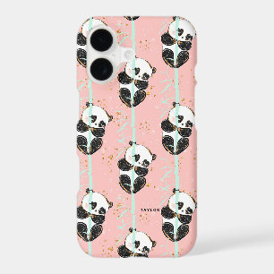 Cute Gold Glitter Kawaii Panda Pattern