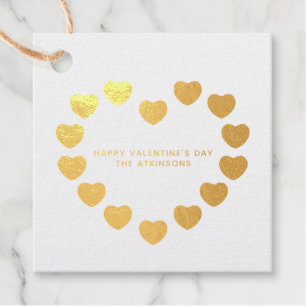 Cute gold hearts modern custom Valentine's Day Favour Tags