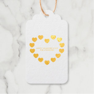 Cute gold hearts modern custom Valentine's Day Gift Tags