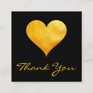Cute Gold Hearts Thank You Discount Card