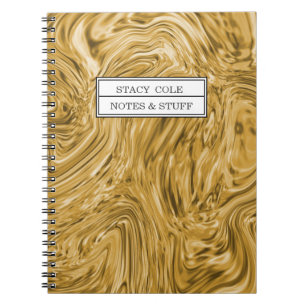 Cute Gold Paint Name Personalised Notebook