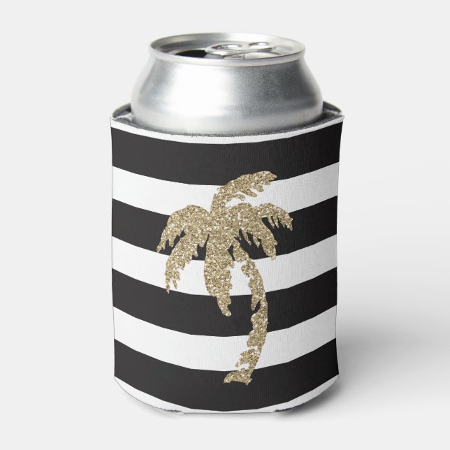 Cute Gold Palm Tree Can Cooler Beer Sleeve (Can Front)