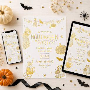 Cute Gold Spooky Halloween Party