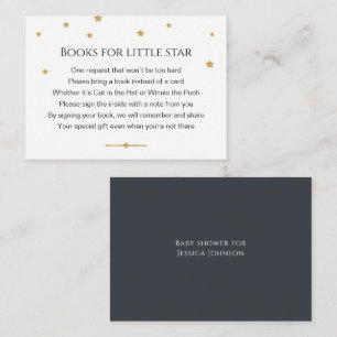 Cute Gold Stars Books For Baby Request Enclosure Card