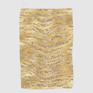 Cute Gold Tiger Skin Print Pattern Animal Lover Golf Towel