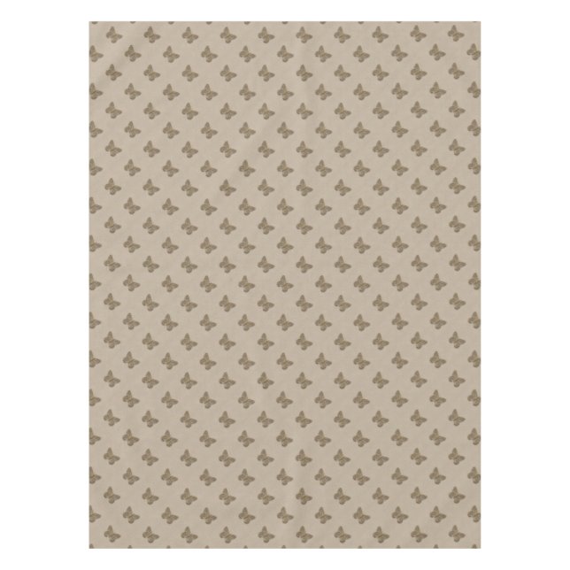 Cute Golden Butterfly Linen Texture Patterned Tablecloth (Front)