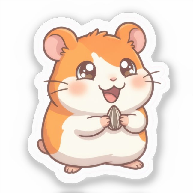  Cute Golden Hamster Sticker (Front)