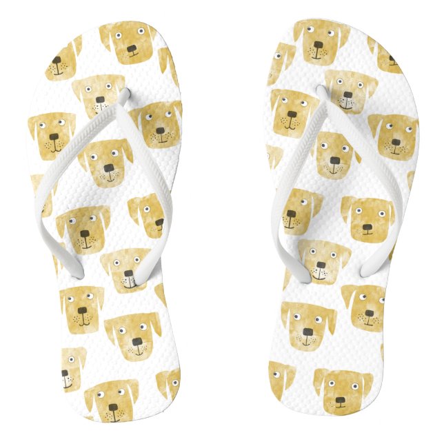 Cute Golden Labrador Retriever Dog Pattern Jandals (Footbed)